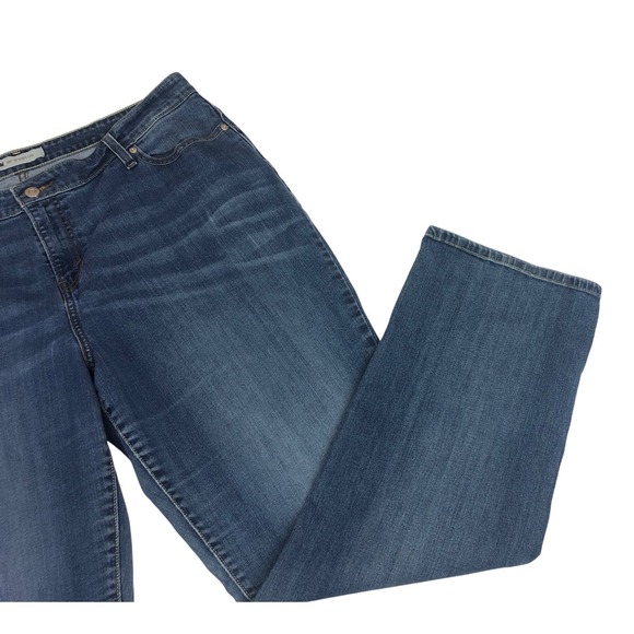 Levis 580 Straight Leg Jeans Womens 20W M Medium Wash Blue Mid Rise Denim 35x32 - Picture 8 of 10